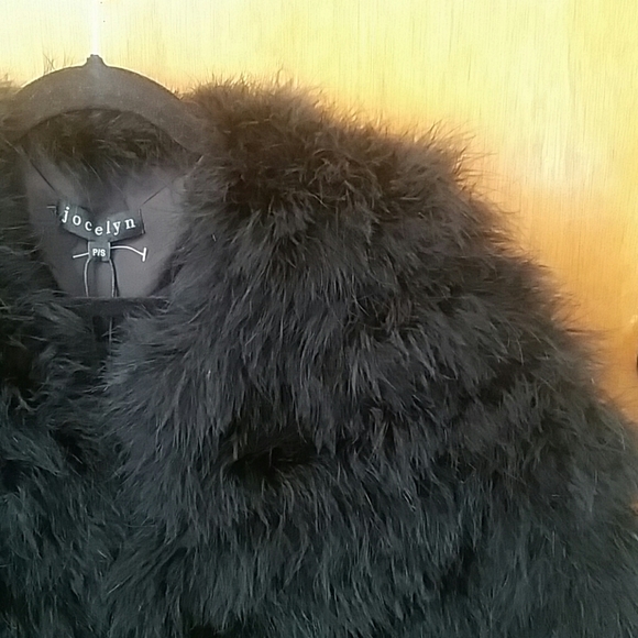 🎉HP🎉 NWT Jocelyn Jacbfei black fur/feather coat - Picture 3 of 8